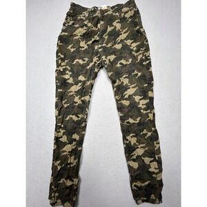 Moda Colombian Jeans Camo Print Skinny Pants Green Brown 28 Womens